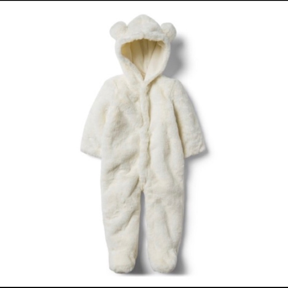 Janie and jack faux fur baby bear suit